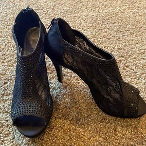 Lace Black Heels
